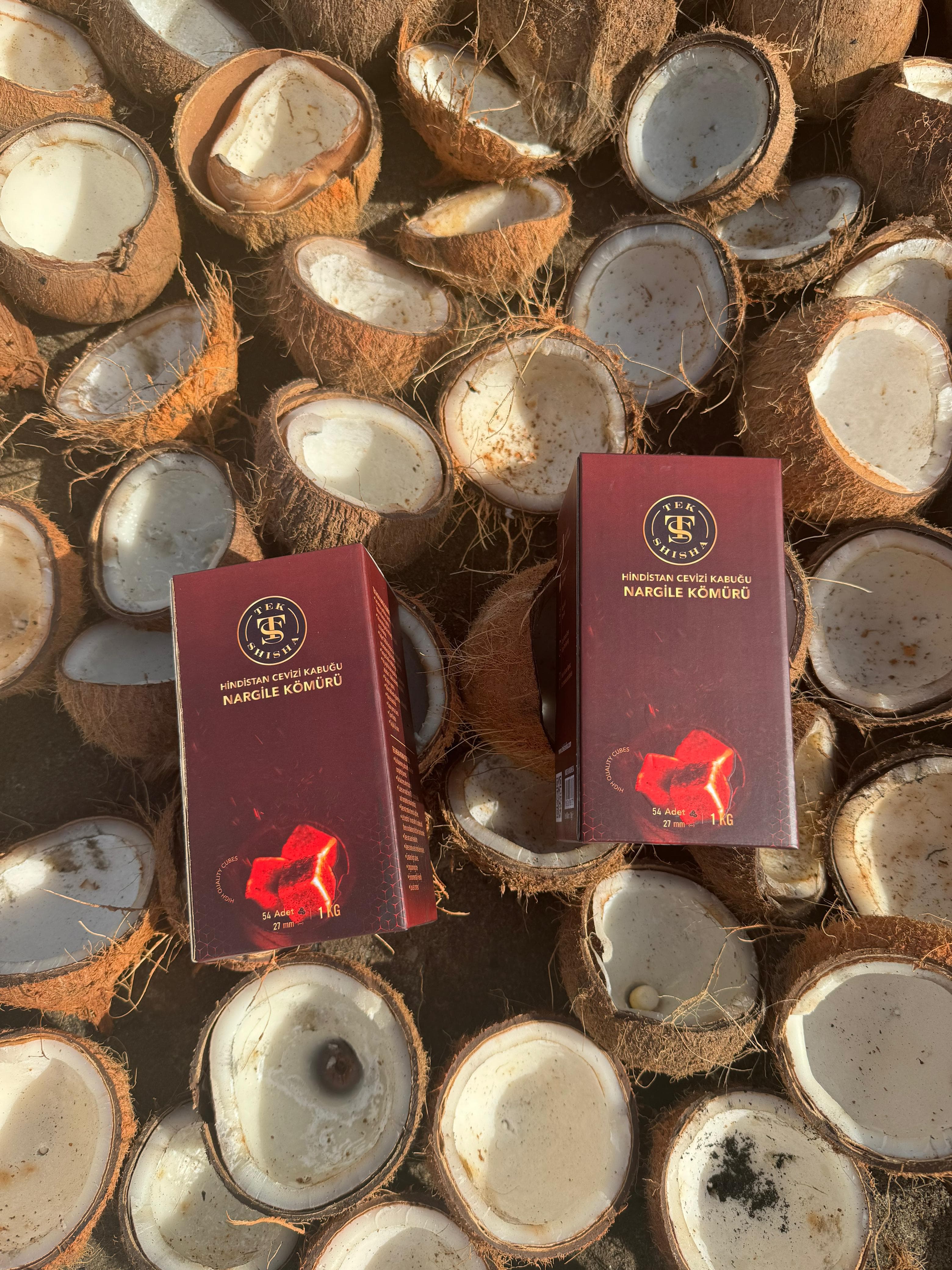 Hindistan cevizi nargile kömürü A kalite 27 mm